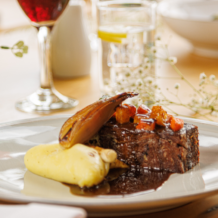 Slow Braised Feather Blade of Beef with Red Wine Jus & Creamy Mashed Potato